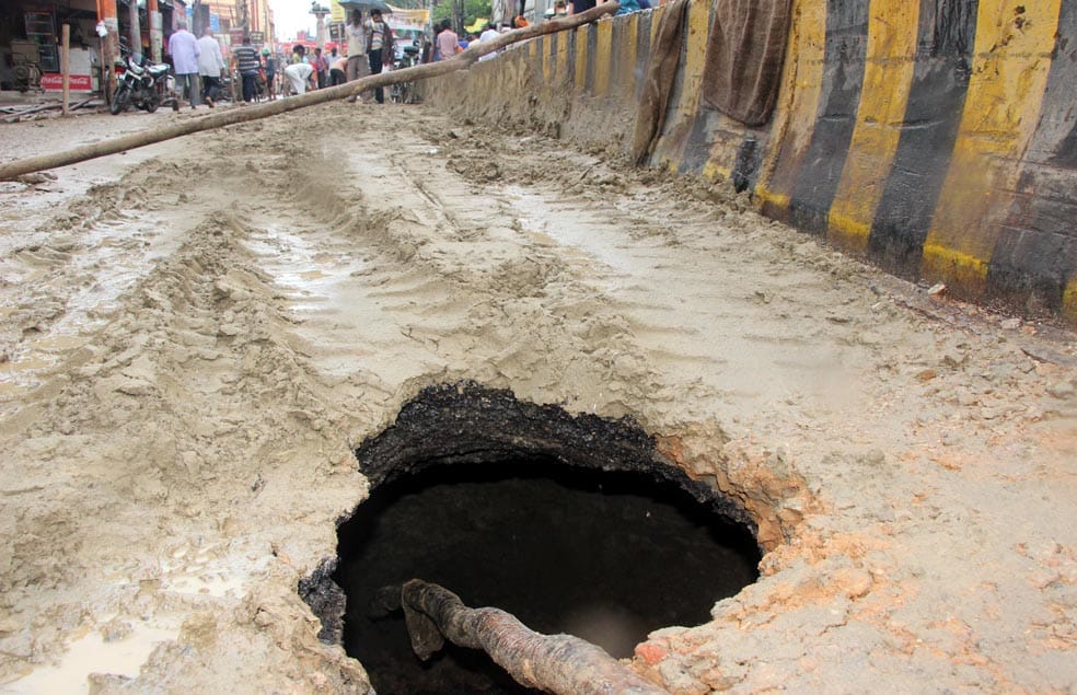 teenager playing cricket with friends fell in pit hole drawn