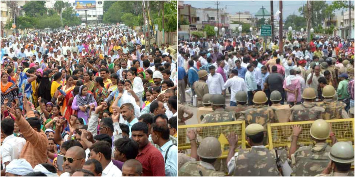 protest of sikshamitra Continuously third day in all purvanchal