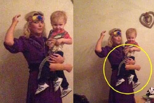 BELFAST WOMEN NOTICED GHOSTLY THING IN HER PHOTO   WITH SON
