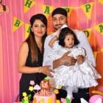  Cricketer Harbhajan Singh And Wife Geeta Basra Celebrate Daughter Hinaya  First Birthday
