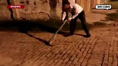 WATCH- 7-FEET LONG SNAKE CAUGHT BY ALLAHABAD UNIVERSITY PROFESSOR
