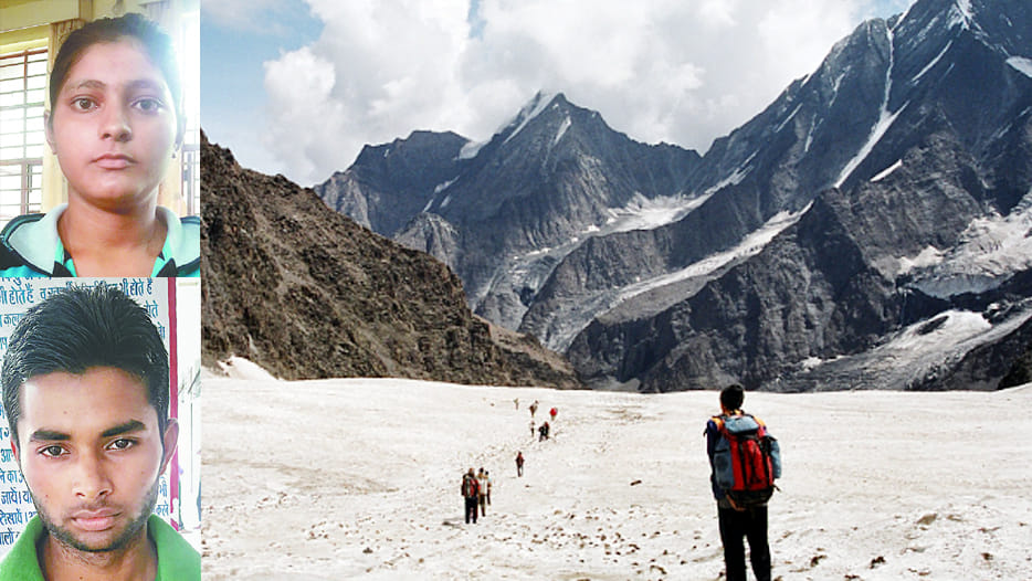 Children going to climb Himalayas