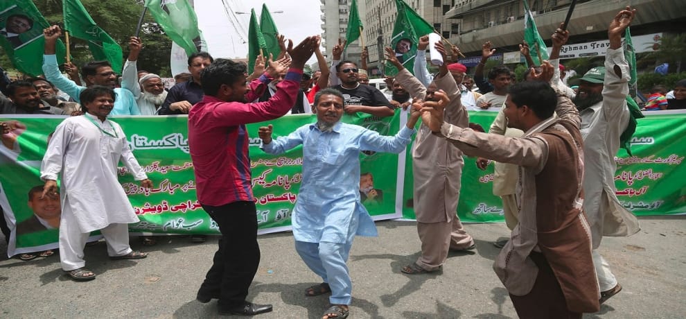 opposition celebrate and handed out sweets as Supreme court disqualifies Nawaz Sharif