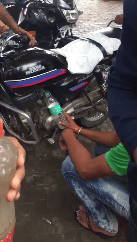 Water was being supplied in the petrol pump