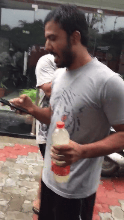 Water was being supplied in the petrol pump