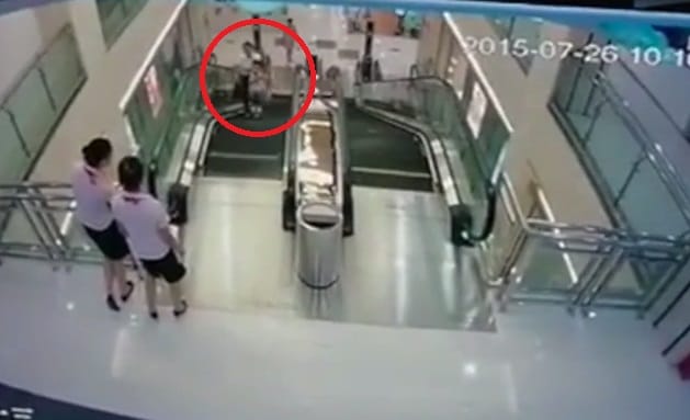 Watch Scary Escalator Accident In Shopping Mall in   China