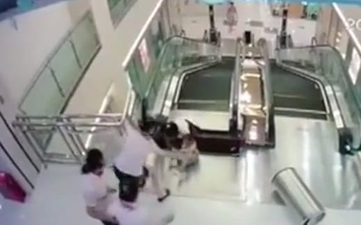 Watch Scary Escalator Accident In Shopping Mall in   China