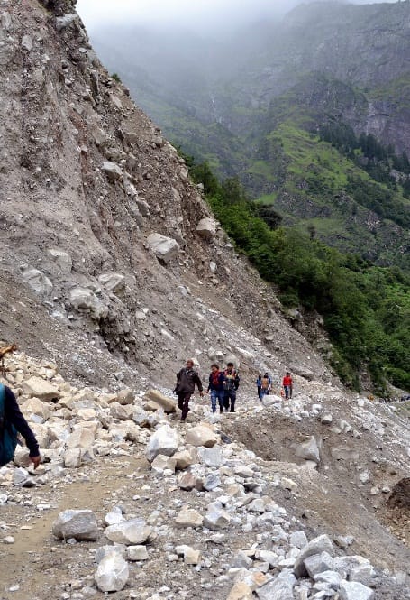  badrinath highway blocked due to landslide danger for pilgrims