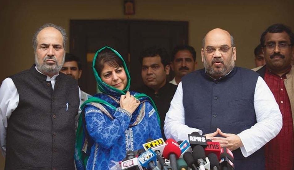 mehbooba mufti and BJP changes ways in jammu and kashmir
