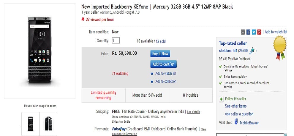 BlackBerry KEYone sale starts in India before launching