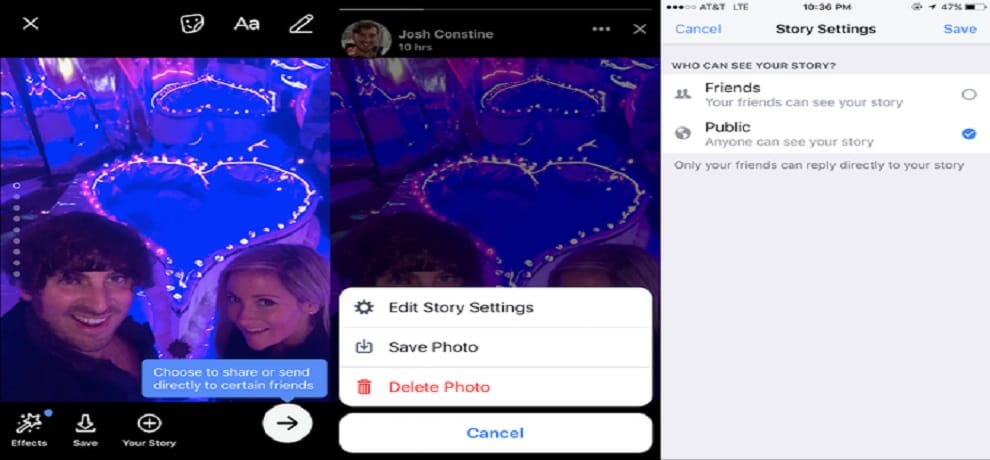 Facebook Stories will now share public
