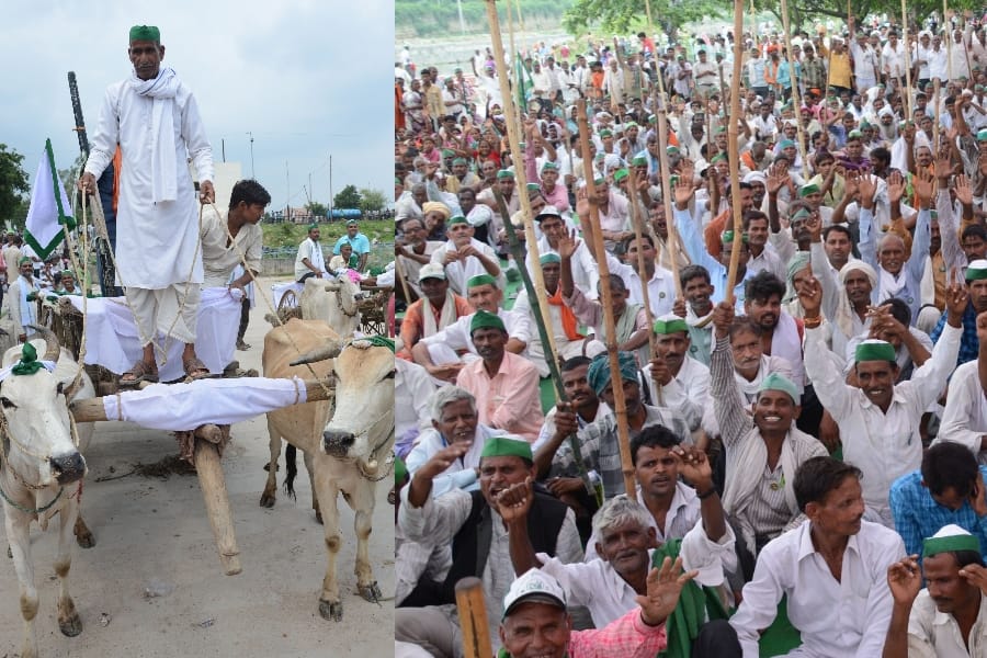 bhartiya kisan union protest in Lucknow.