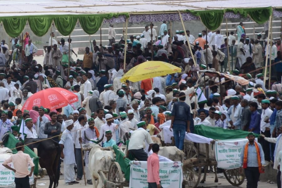 bhartiya kisan union protest in Lucknow.