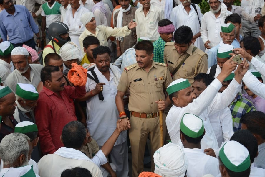 bhartiya kisan union protest in Lucknow.