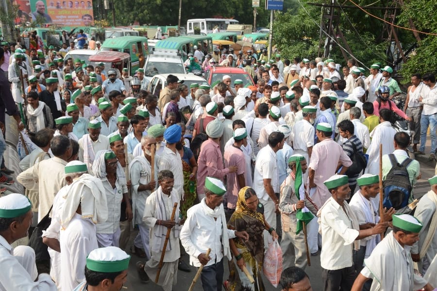 bhartiya kisan union protest in Lucknow.