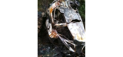 Himachal Mandi Car Caught Fire man burnt to death