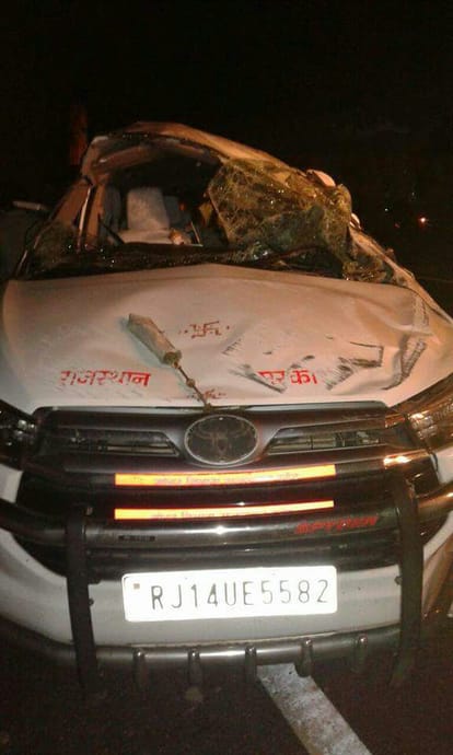 a minister of rajasthan injured in road accident near kota