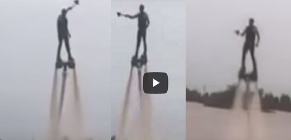 Watch viral video of man doing ganga aarti with hydraulic pump jet flyboard 