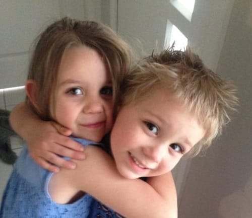 Five Year old son draws family Portrait and put red color on mother picture to mark   her period