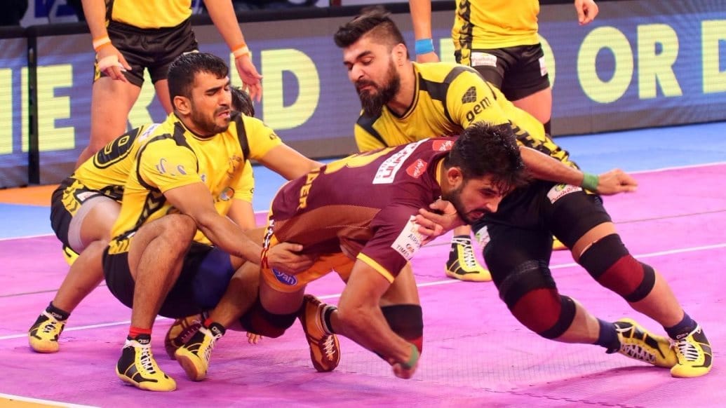  pro kabaddi league 2017:   U.P. Yoddha beat Telugu Titans In his debut match 