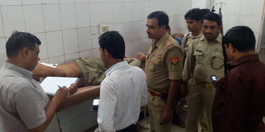 bank guard injured after gun shot at orai