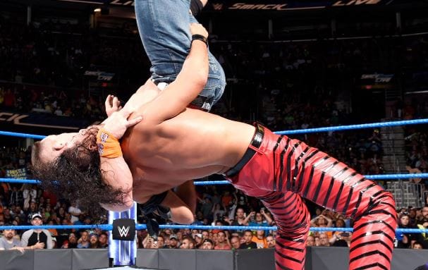 john cena saves from broken neck, nakamura apologizes