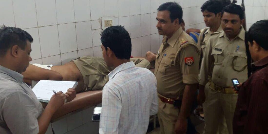 bank guard injured after gun shot at orai