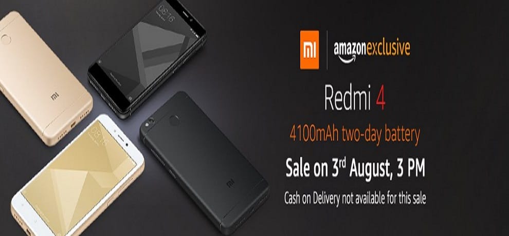 Xiaomi Redmi 4 goes to sale via amazon on this Thursday without COD