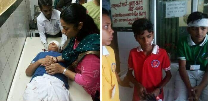 road accident in ajmer, one dozen child injured