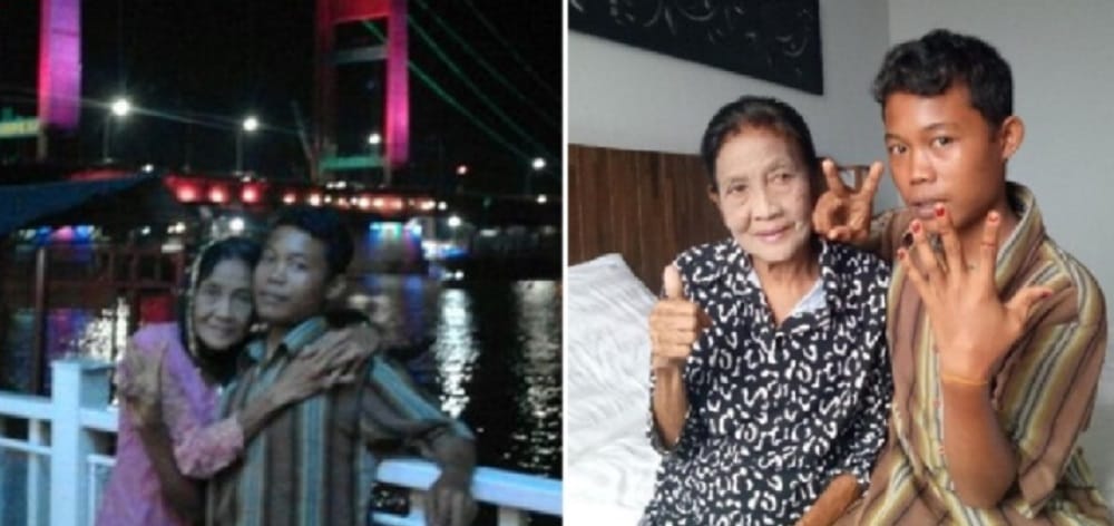 16 year old jealous husband Selamat locks  his 71 year old wife Rohaya in Indonesia