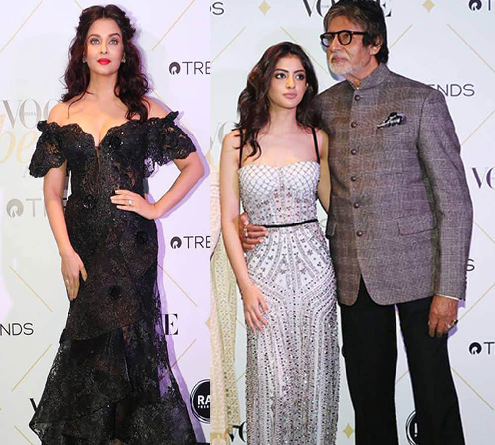 Navya Naveli Nanda first red carpet appearance with Amitabh Bachchan at Vogue Beauty Awards 2017