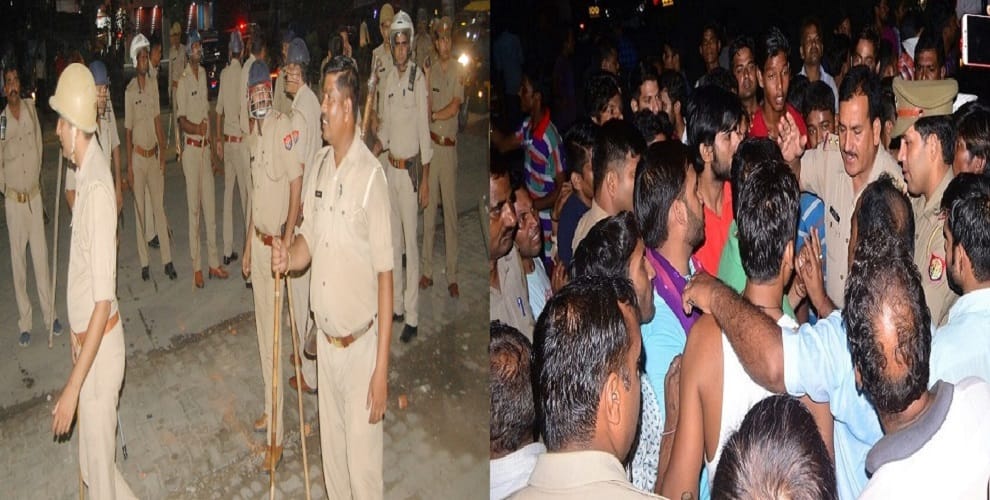 Rampant violence, stone on police, demolition of vehicles by jam