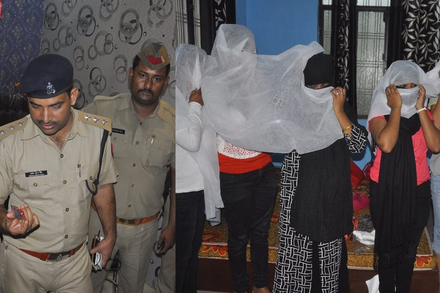 Police caught a sex racket in gomati nagar in Lucknow.
