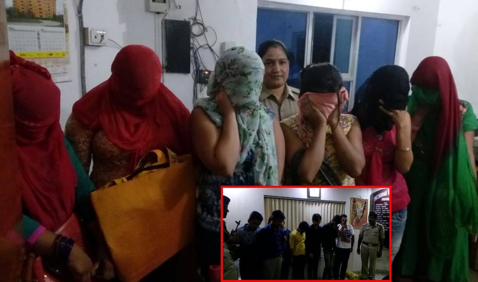 sex racket busted in real estate businessman flat in ghaziabad, 6 ladies and 8 man arrest