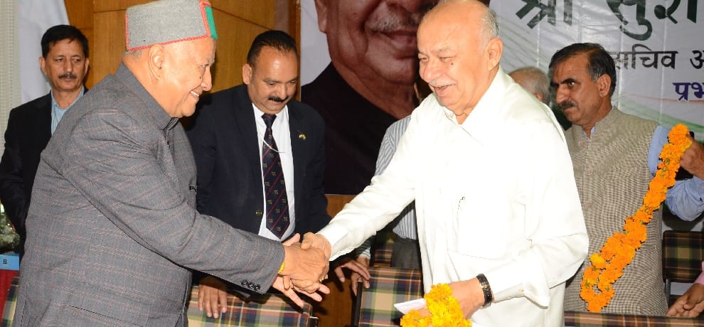 CM virbhadra singh and sushil kumar shinde in Himachal Congress Working Committee Meeting