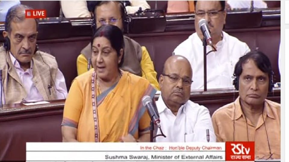 Sushma Swaraj slams Congress over relationship with neighbor countries and China Issue