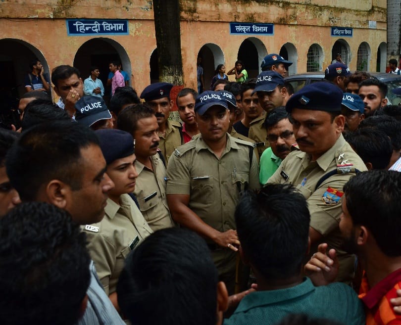 Lathi charge during fight between students in dav college dehradun