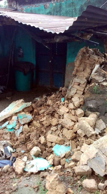 four injured during wall collapse in vikas nagar 