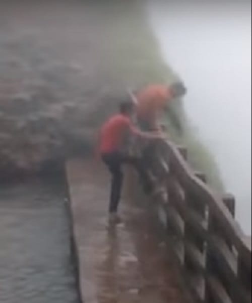 Two men fell into valley at amboli ghat in maharashtra while friends keep recording the incidence