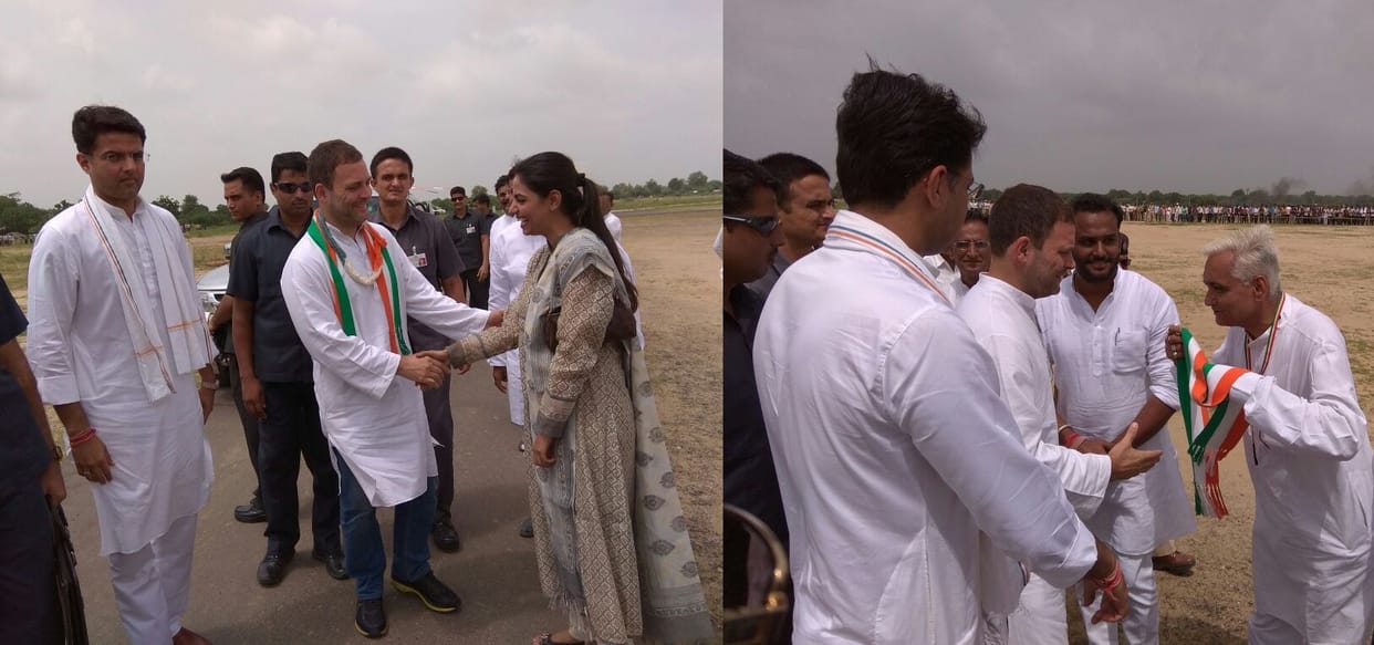 rahul gandhi visits flood affected areas of rajasthan 
