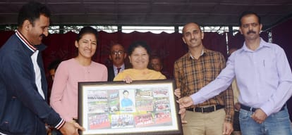 cricketer sushma verma grand welcome in portmore school shimla 