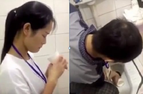 Watch Viral Video of Chinese employees drinking toilet water as punishment for not meeting target