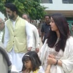 aishwarya rai bachchan reached allahabad for Submerging the remains after a funeral