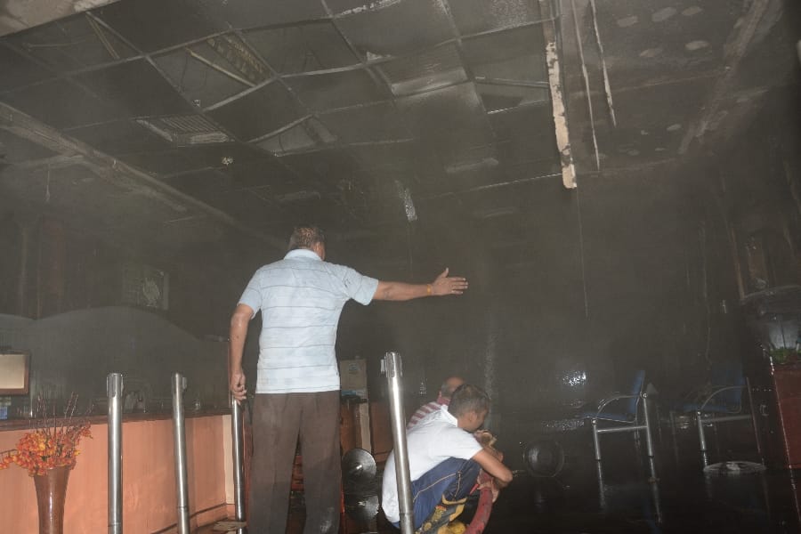 Sbi branch caught fire