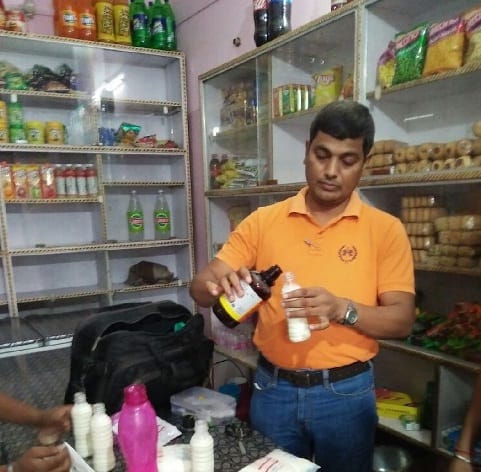 Sample packed on complaint in branded company milk