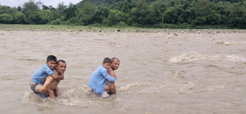 Himachal Floods in Giri river Four gates of Jaton dam in sirmour district opened