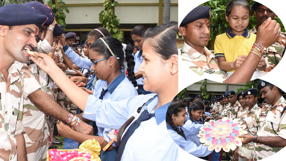 rakshabandhan with soldiers in sardar patel school kanpur