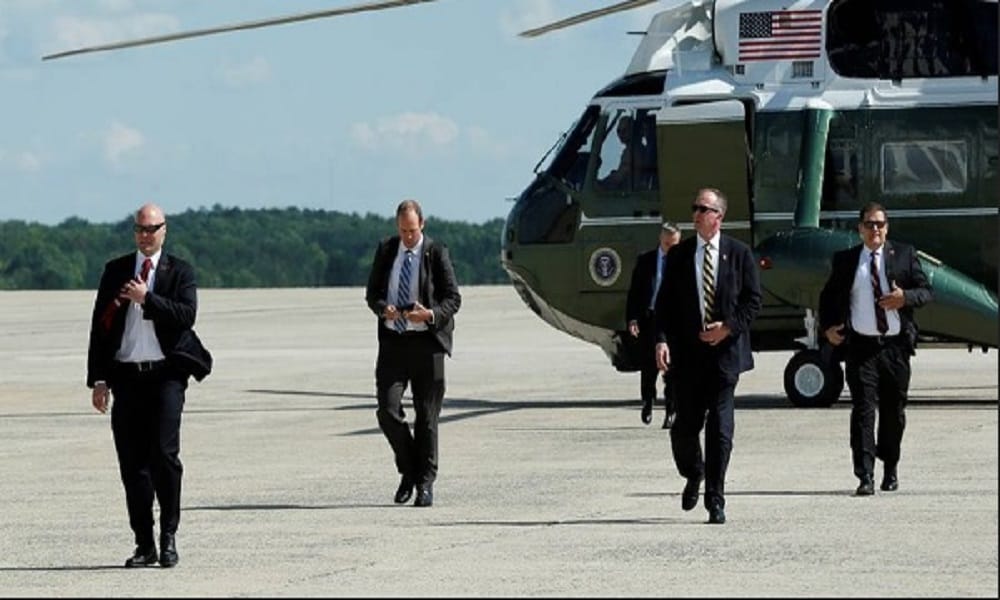 Look at these pics How the United Secret Service protects us president Donald Trump