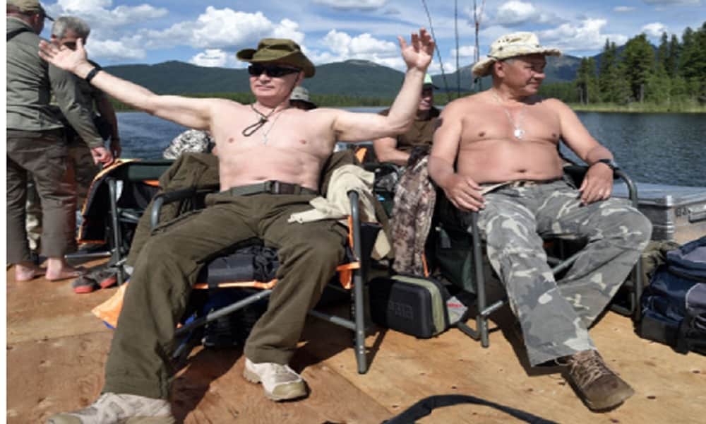 See in pics, Russia's Vladimir Putin bares chest on Siberian lake trip in mountain lake in Siberia