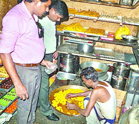 Food department samples from five shops for sweets